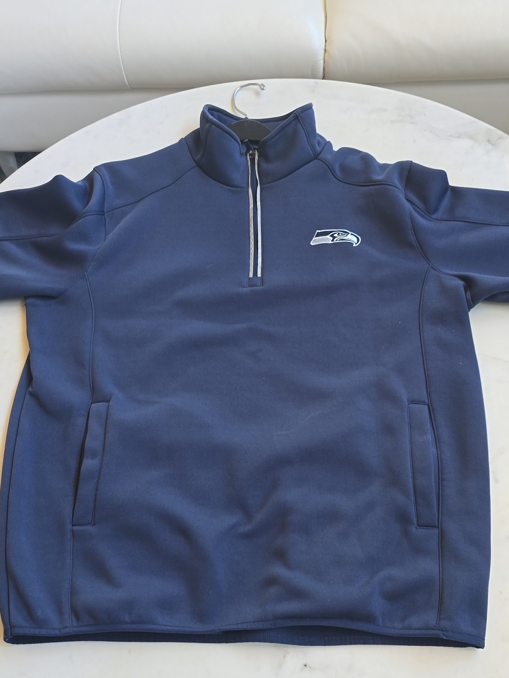 NFL Seahawks Mens Navy Quarterzip Pullover Size Large - Picture 11 of 14